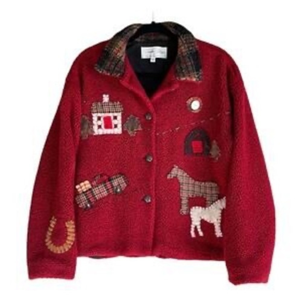 Tasha Polizzi Red Embroidered Horse Jacket – Women's Western Jacket